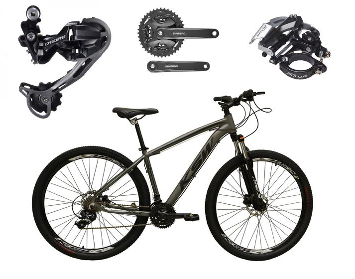 Imagem de Bicicleta Aro 29 Ksw Xlt Alumínio Câmbio Traseiro Shimano Deore e Altus 27v Freio Hidráulico Garfo Com Trava - Grafite - 15