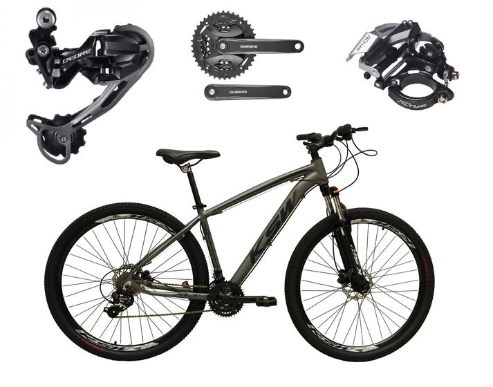 Imagem de Bicicleta Aro 29 Ksw Xlt Alumínio Câmbio Traseiro Shimano Deore e Altus 27v Freio Hidráulico Garfo Com Trava - Grafite