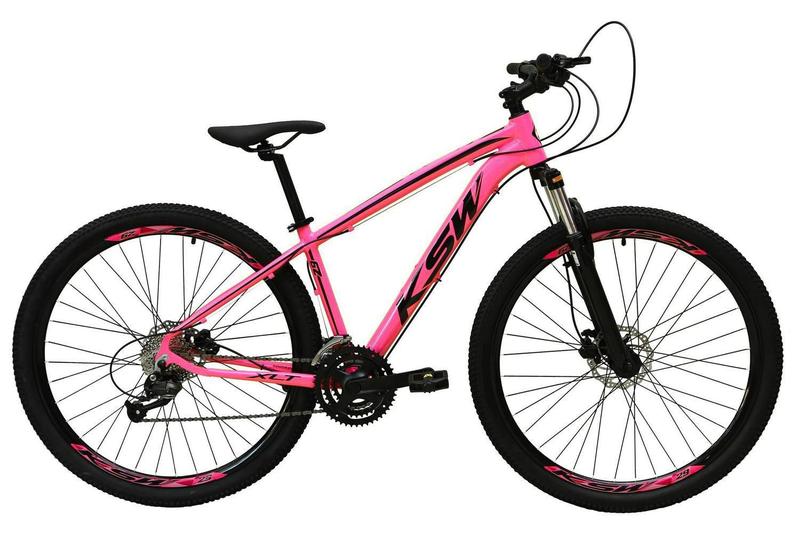 Imagem de Bicicleta Aro 29 Ksw Xlt Câmbios Shimano 24v Freio Disco Hidráulico Garfo Trava Rosa Chiclete 17