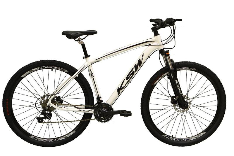 Imagem de Bicicleta Aro 29 Ksw Xlt Câmbios Shimano 24v K7 Freios Hidráulicos Garfo Com Trava - Branco/Preto