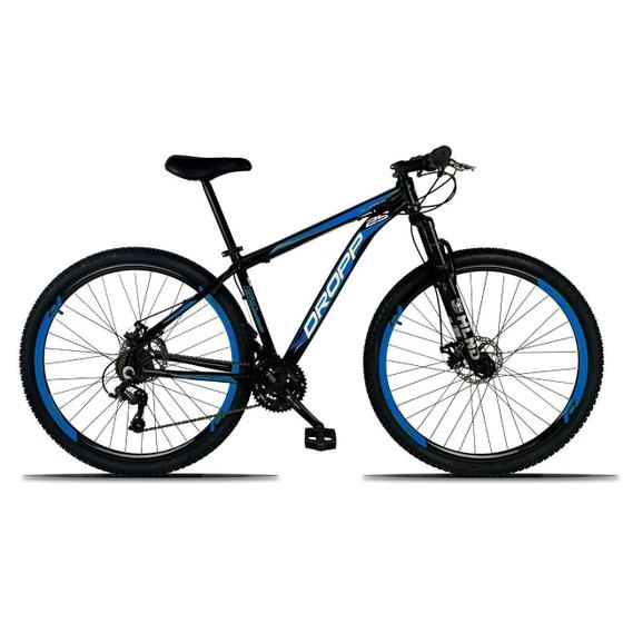 Imagem de Bicicleta Aro 29 Quadro 17 Freio a Disco Mecânico 21 Marchas Alumínio Preto Azul - Dropp