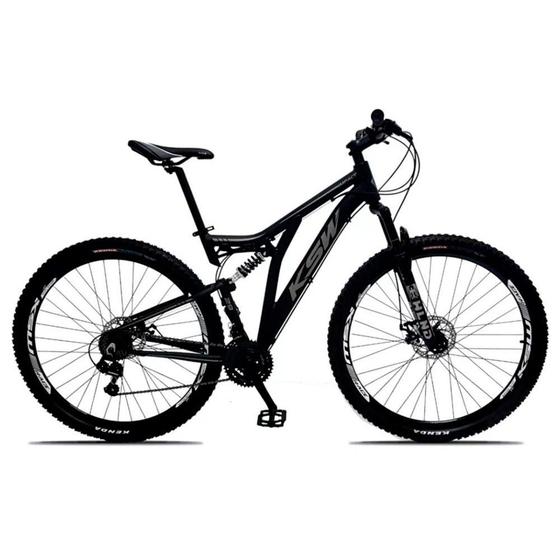 Imagem de Bicicleta Aro 29 Quadro 19 Alumínio 21v Suspensão Freio a Disco Full Impact - KSW