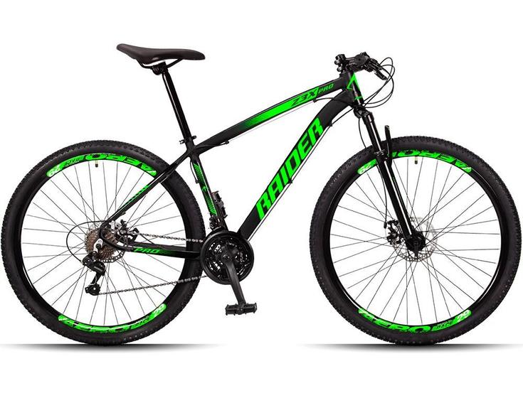 Bicicleta Raider Z3x Disc H T19 Aro 29 Susp. Dianteira 24 Marchas - Preto/verde