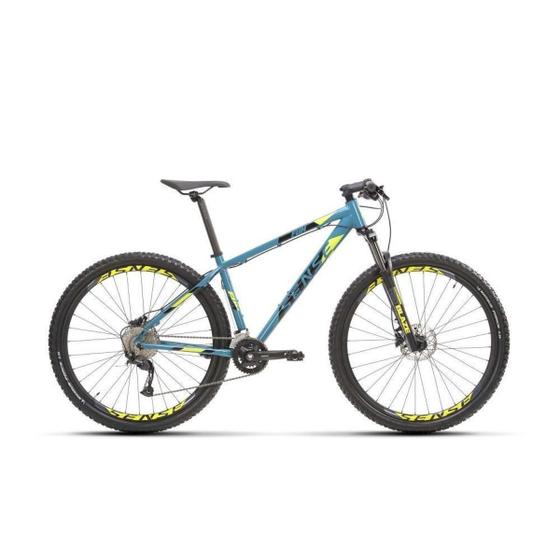 Imagem de Bicicleta aro 29 sense fun evo aqua/amarelo tam l  freio hidra 2021/2022 kit shimano 2x9 18v