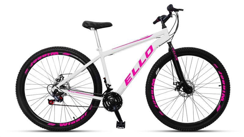 Bicicleta Ello Bike Velox Aro 29 Susp. Dianteira 21 Marchas - Branco/rosa