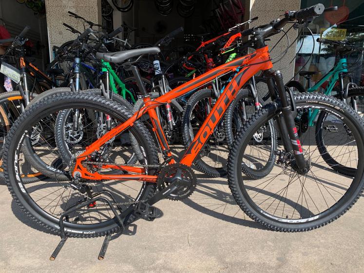 Bicicleta Aro 29 South Legend laranja fosco 21m Full Shimano Menor preço em Bicicleta Aro 29 South Legend laranja fosco 21m Full Shimano