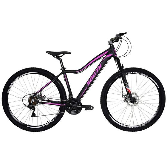 Bicicleta South Bike Schon T15 Aro 29 Susp. Dianteira 24 Marchas - Preto/rosa