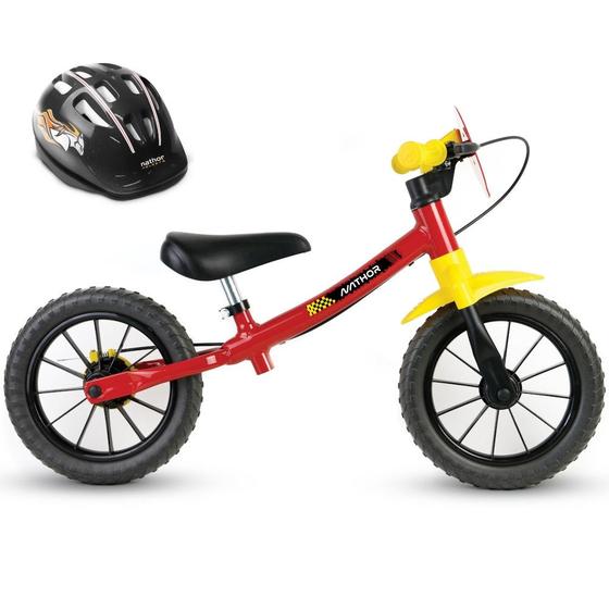 Imagem de Bicicleta Balance Bike de Equilíbrio sem Pedal Masculina Fast com Capacete Preto