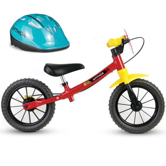 Imagem de Bicicleta Balance Bike sem Pedal Masculina Fast com Capacete Azul Turquesa