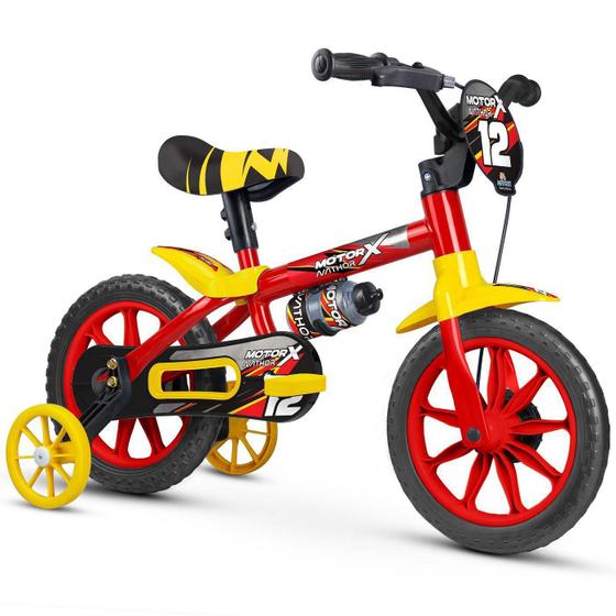 Imagem de Bicicleta Bicicletinha Infantil Aro 12 Motor X PU com Rodinhas - Nathor