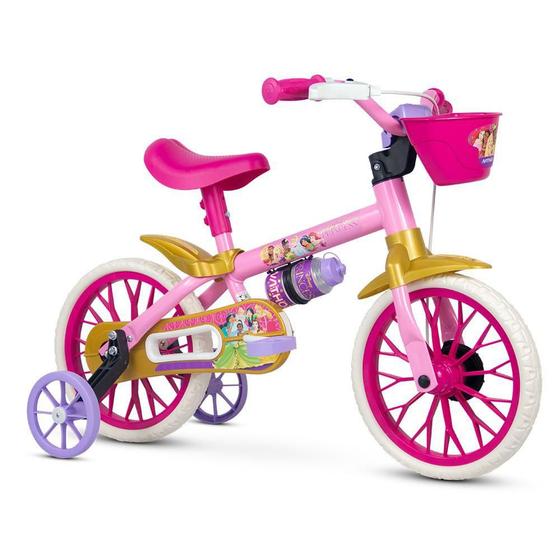 Bicicleta Bicicletinha Infantil Aro 12 Princesas com Rodinhas - Nathor Menor preço em Bicicleta Bicicletinha Infantil Aro 12 Princesas com Rodinhas - Nathor