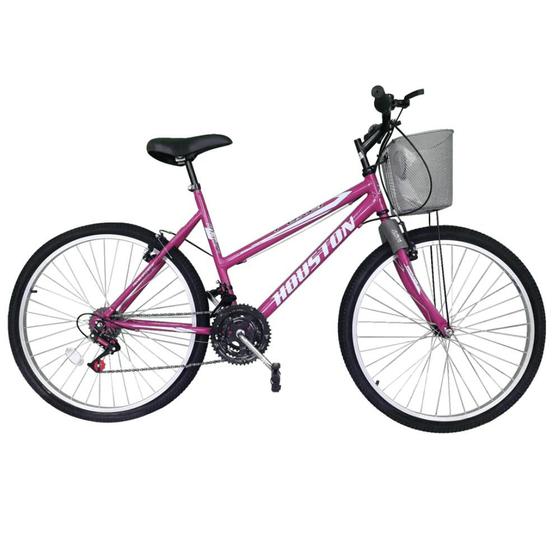 Imagem de Bicicleta Bike cestinha Aro 26 Feminina 21Marchas Mtb Com Cesta Houston