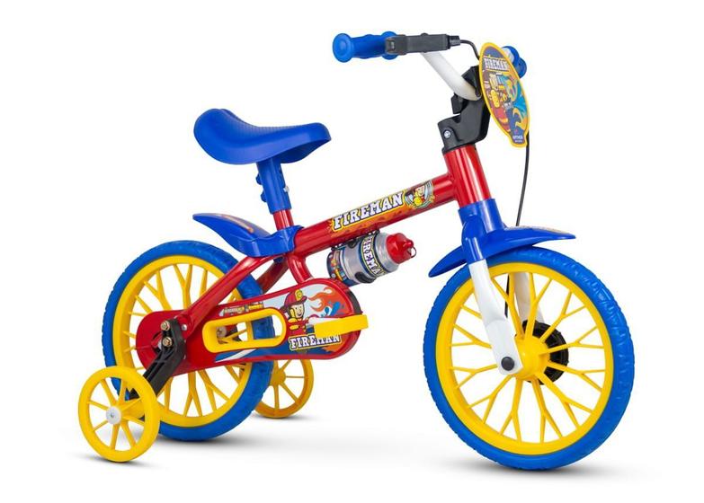 Imagem de Bicicleta Bike Infantil Aro 12 Fireman Menino Com Rodinhas Nathor