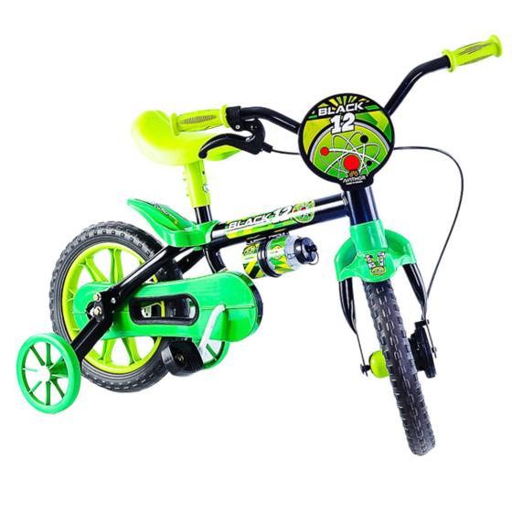 Imagem de Bicicleta Black Aro 12 Infantil Verde e Preta - Nathor