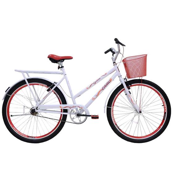 Bicicleta Cairu Genova Aro 26 Rígida 1 Marcha - Branco/vermelho