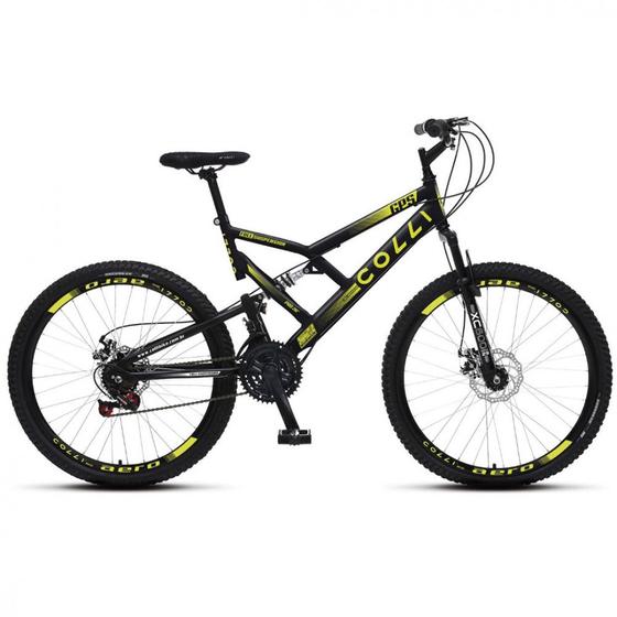 Bicicleta Colli 220 Aro Aéreo 26 Dupla Suspensão 21 Marchas Freios a Disco Menor preço em Bicicleta Colli 220 Aro Aéreo 26 Dupla Suspensão 21 Marchas Freios a Disco