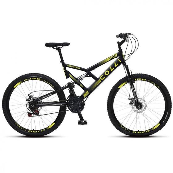 Imagem de Bicicleta Colli 220 Aro Aéreo 26 Preto Fosco/amarelo Neon