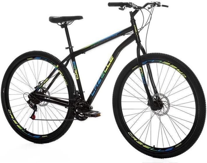 Imagem de Bicicleta Colli Cazelle Roma Aro 29 Quadro 18'' Freio à disco 21M Preto Azul e Amarelo 3442-0125D