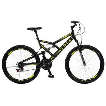 Imagem de Bicicleta Colli GPS DP. SUSP. A.26 21M MASC - 148-73D  Preto e Amarelo Neon