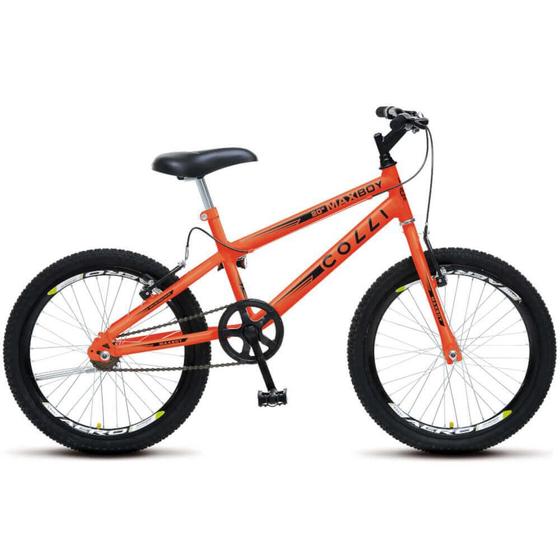 Imagem de  Bicicleta Colli Max Boy Aro 20 com Freio V-Brake e Guidão Down Hill - Laranja Neon