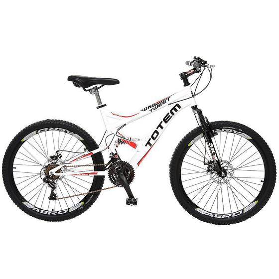 Imagem de Bicicleta Colli Totem Aro 26 Kit Shimano 21 Marchas Dupla Suspensão Freios a Disco