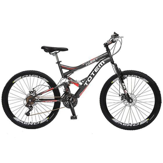 Imagem de Bicicleta Colli Totem Aro 26 Kit Shimano 21 Marchas Dupla Suspensão Freios a Disco