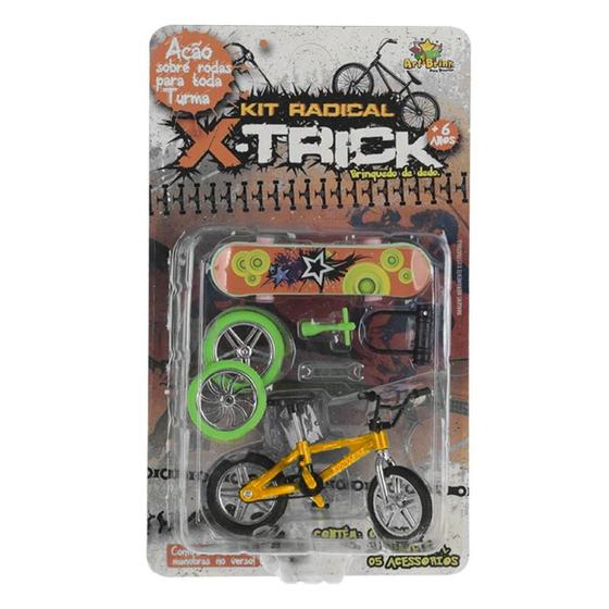 Imagem de Bicicleta de Dedo c/ Acessórios X-Trick Amarelo - Art Brink