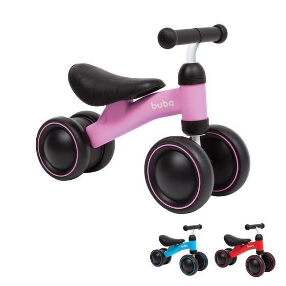 Imagem de Bicicleta de Equilíbrio Bebê 4 Rodas Infantil Azul Rosa Vermelha Buba