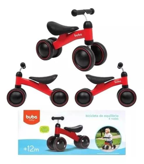 Imagem de Bicicleta De Equilíbrio  Infantil 4 Rodas Buba Cor Vermelha