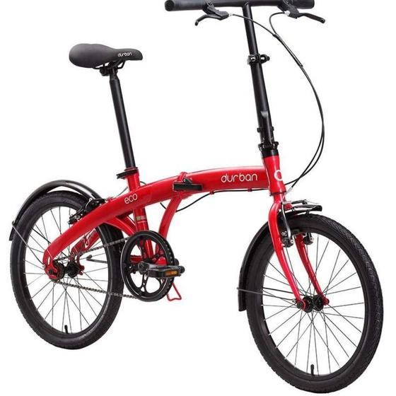 Bicicleta Dobrável Durban Eco Vermelha Menor preço em Bicicleta Dobrável Durban Eco Vermelha