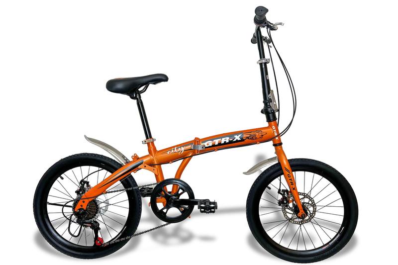 Bicicleta Dobrável GTR-X City Pliage Aro 20 Freios a Disco 7v - Laranja Menor preço em Bicicleta Dobrável GTR-X City Pliage Aro 20 Freios a Disco 7v - Laranja
