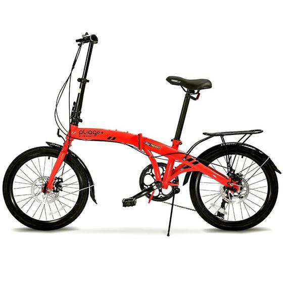 Bicicleta Two Dogs Pliage Aro 20 Rígida 7 Marchas - Vermelho