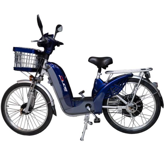 Imagem de Bicicleta Elétrica 350W 48V Farol Alarme e Seta E-Maxx Duos Azul