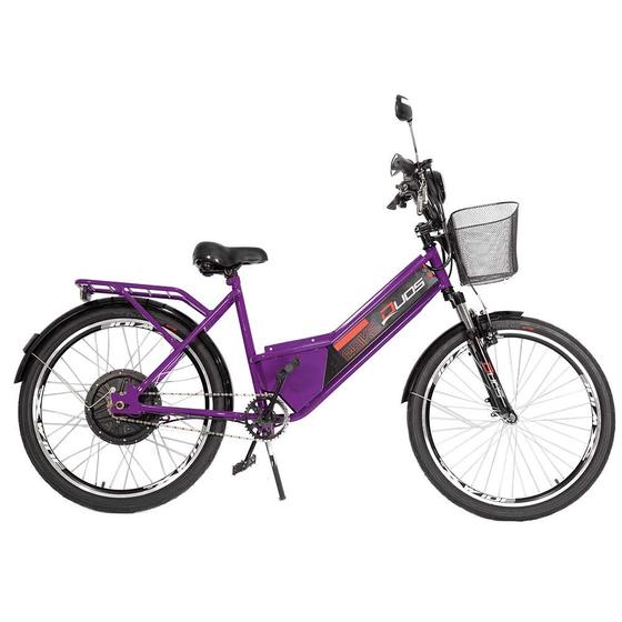 Imagem de Bicicleta Elétrica - Aro 24 - Duos Confort - 800w 48v 15ah - Violeta - Duos Bikes