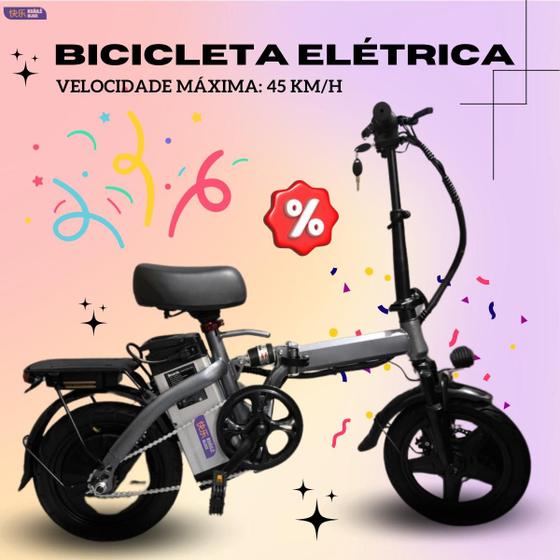 Imagem de Bicicleta Elétrica Bike 45km/h Potente 400W Alta Velocidade Durável 48V