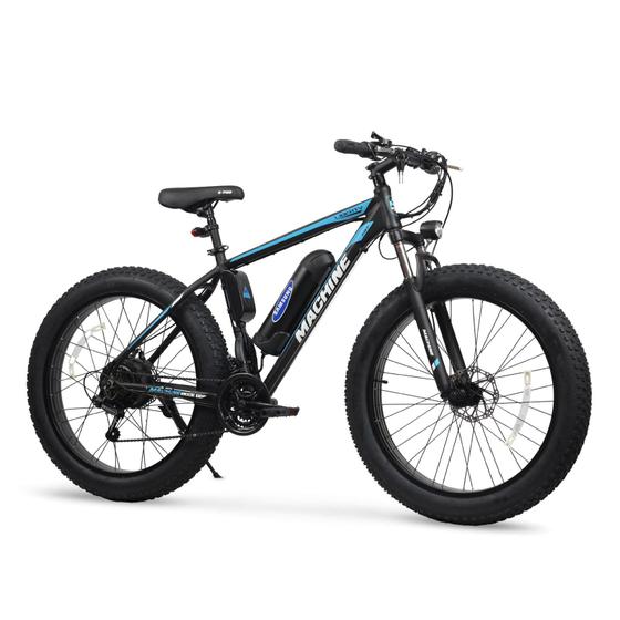 Bicicleta Elétrica Liberty FAT Lithium 350W 36V Preto/Azul Menor preço em Bicicleta Elétrica Liberty FAT Lithium 350W 36V Preto/Azul
