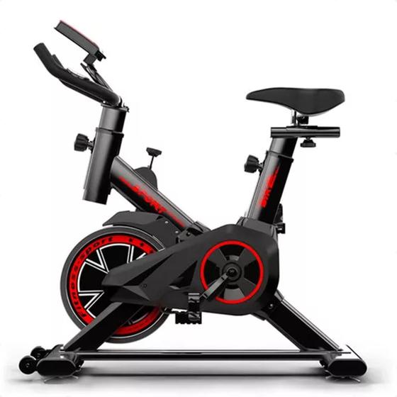 Imagem de Bicicleta Ergométrica Fitness Spinning Cor  Preto E Vermelho