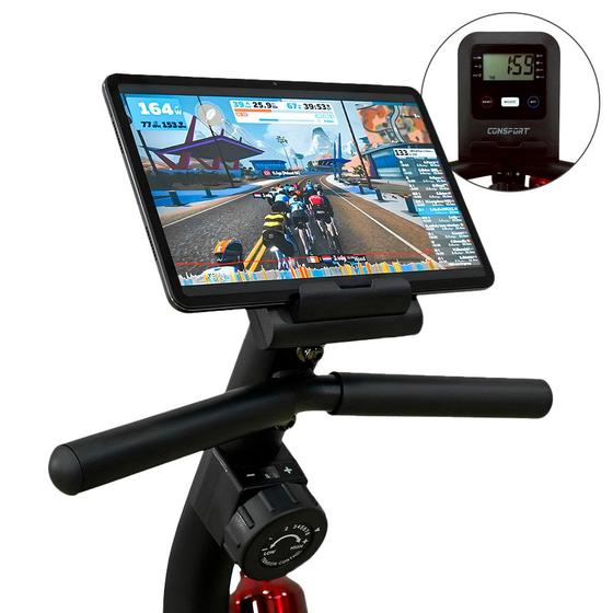 Imagem de Bicicleta Ergométrica Horizontal H1000 Conect Exercícios Academia Treino em Casa com Garrafa Consport Porta Celular E Tablet 