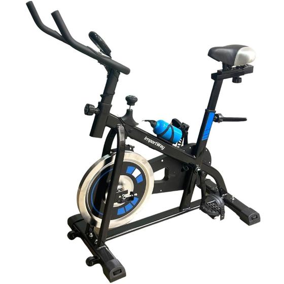 Imagem de Bicicleta Ergométrica Spinning Profissional Mecânica 8 Kg Suporta 120 Kg Azul Importway Iwbes-8