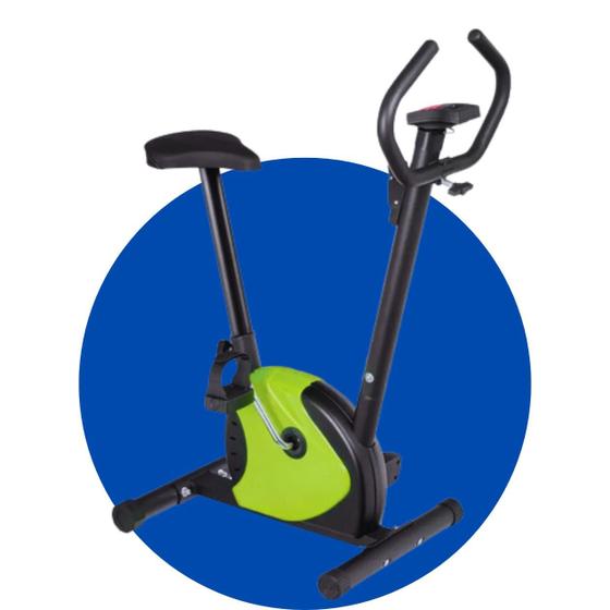 Imagem de Bicicleta Ergométrica Vertical Fitness Iniciante Residencial  Cor  Preto e Verde