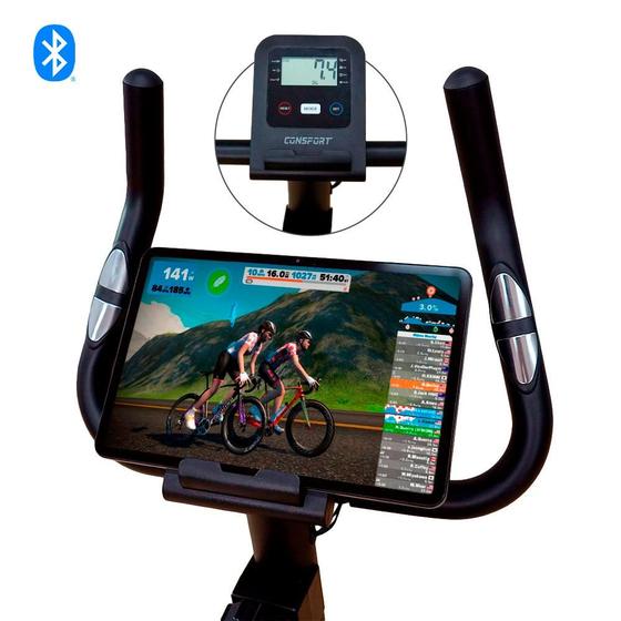 Imagem de Bicicleta Ergométrica Vertical V1000 Connect Consport Preto Fitness Academia Treino