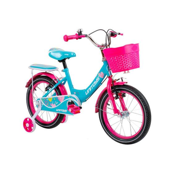 Imagem de Bicicleta Feminina Aro 16 Rosa Tiffany com Cestinha Unitoys