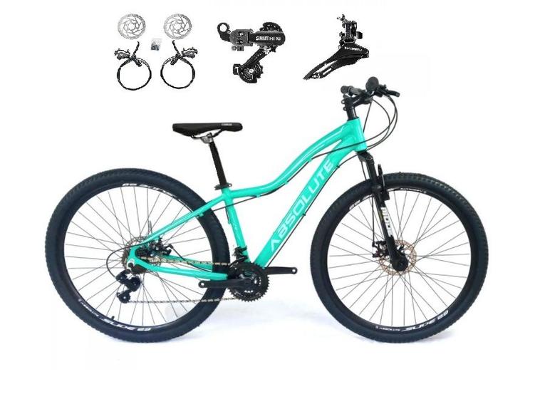 Imagem de Bicicleta Feminina Aro 29 Absolute Hera 21v Câmbios Shimano Freio a Disco Hidráulico Alumínio Garfo Com Suspensão - Verde