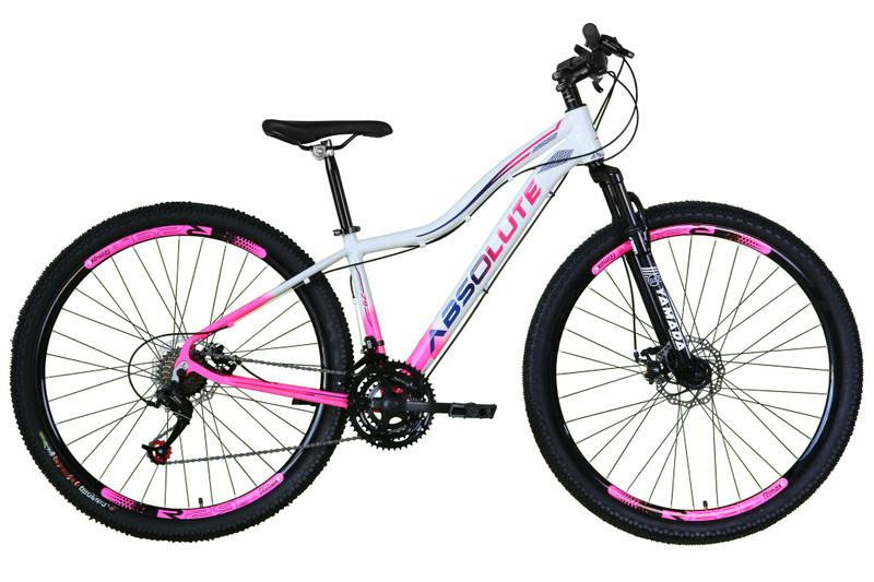 Imagem de Bicicleta Feminina Aro 29 Absolute Hera Alumínio 21v Freio a Disco Garfo Suspensão - Branco/Rosa