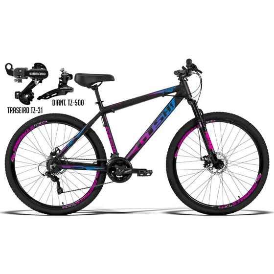 Bicicleta Gts M1 Advanced Disc T15 Aro 29 Susp. Dianteira 21 Marchas - Azul/rosa