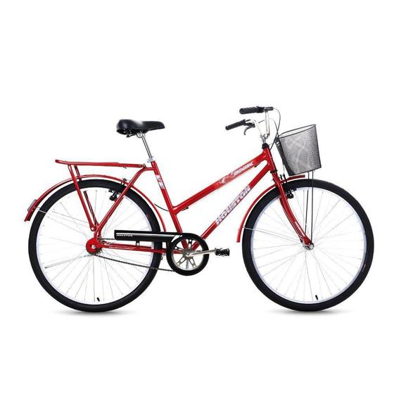 Imagem de Bicicleta Houston Onix VB Freio V-Brake Vermelha com Cesta Aro 26 ON26V1S