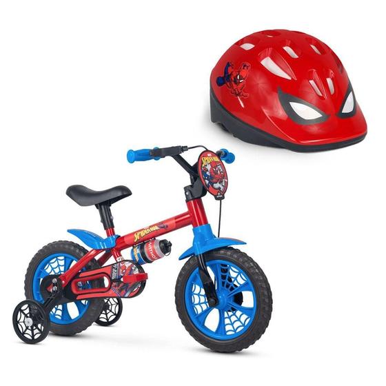 Imagem de Bicicleta Infantil Aro 12 + Capacete Spider-Man - Nathor