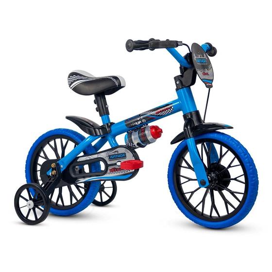 Imagem de Bicicleta Infantil Aro 12 Com Rodinhas De Treinamento Nathor Bike Criança Menino Veloz Com Garrafinha