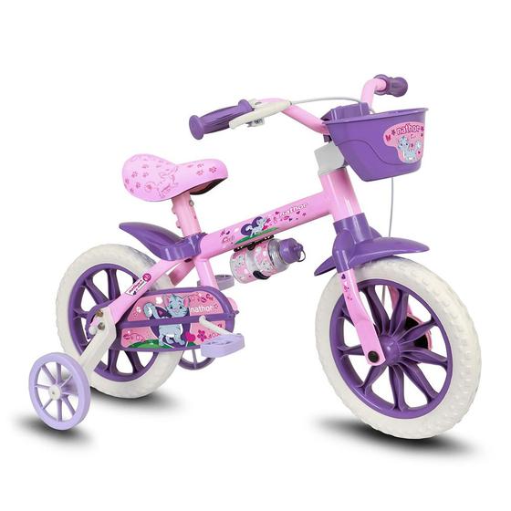 Imagem de Bicicleta Infantil Aro 12 Com Rodinhas Menina Cat - Nathor