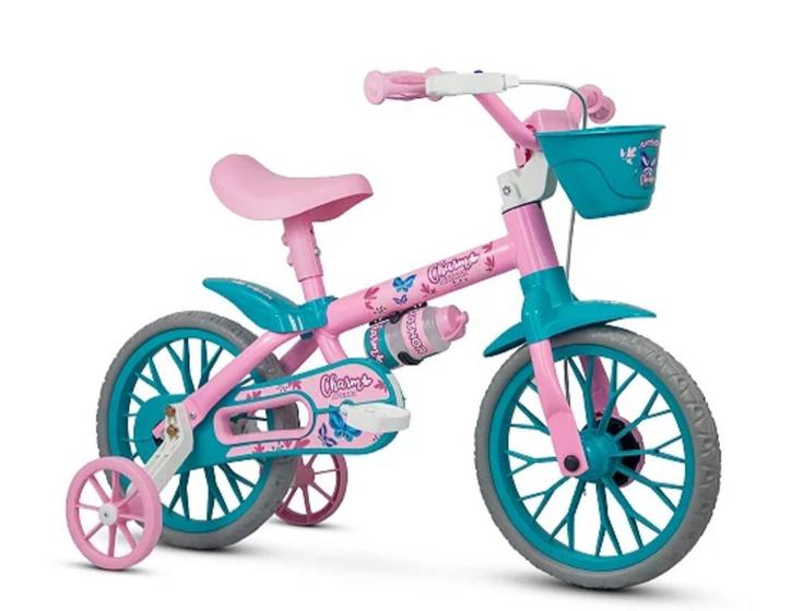 Imagem de Bicicleta Infantil Aro 12 Nathor Charm - Rosa com